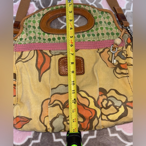 Fossil Floral Crossbody Bag in Yellow and Brown Vintage Inspired Fall Colors - Picture 7 of 8